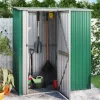 vidaXL Trädgårdsskjul grön 180,5x97x209,5 cm galvaniserat stål - Förråd & Redskapsbodar