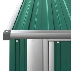 vidaXL Trädgårdsskjul grön 180,5x97x209,5 cm galvaniserat stål - Förråd & Redskapsbodar