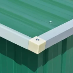 vidaXL Trädgårdsskjul grön 257x990x181 cm galvaniserat stål - Förråd & Redskapsbodar