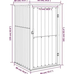 vidaXL Trädgårdsskjul grön 88x89x161 cm galvaniserat stål - Förråd & Redskapsbodar