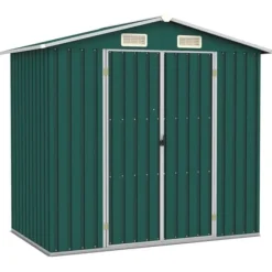 vidaXL Trädgårdsskjul grön 205x129x183 cm galvaniserat stål - Förråd & Redskapsbodar