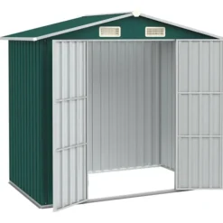 vidaXL Trädgårdsskjul grön 205x129x183 cm galvaniserat stål - Förråd & Redskapsbodar