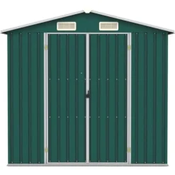 vidaXL Trädgårdsskjul grön 205x129x183 cm galvaniserat stål - Förråd & Redskapsbodar