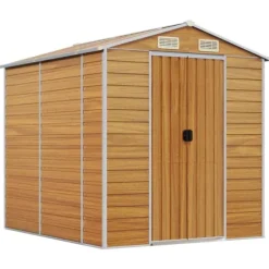 vidaXL Trädgårdsskjul ljusgrå 191x215x198 cm galvaniserat stål - Förråd & Redskapsbodar