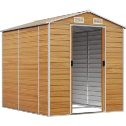 vidaXL Trädgårdsskjul ljusgrå 191x215x198 cm galvaniserat stål - Förråd & Redskapsbodar