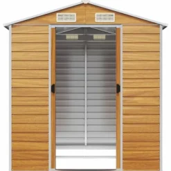 vidaXL Trädgårdsskjul ljusgrå 191x215x198 cm galvaniserat stål - Förråd & Redskapsbodar