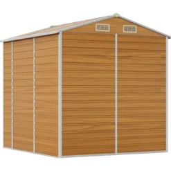 vidaXL Trädgårdsskjul ljusgrå 191x215x198 cm galvaniserat stål - Förråd & Redskapsbodar