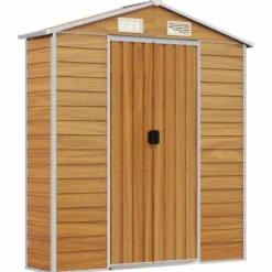 vidaXL Trädgårdsskjul ljusgrå 191x215x198 cm galvaniserat stål - Förråd & Redskapsbodar