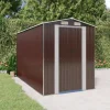 vidaXL Trädgårdsskjul mörkbrun 192x357x223 cm galvaniserat stål - Förråd & Redskapsbodar