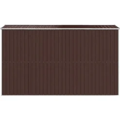 vidaXL Trädgårdsskjul mörkbrun 192x357x223 cm galvaniserat stål - Förråd & Redskapsbodar