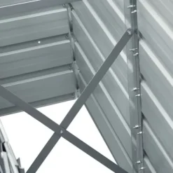 vidaXL Upphöjd trädgårdssäng Galvaniserat stål 240x40x45 cm Grå