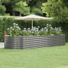 vidaXL Upphöjd Trädgårdssäng Blomkruka Växtlåda Upphöjd Säng Patio Trädgård Terrass Utomhus Grå 367x140x68 cm 319104