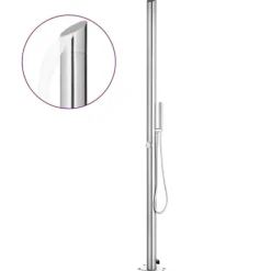 vidaXL Utedusch 220 cm rostfritt stål