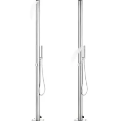 vidaXL Utedusch 220 cm rostfritt stål