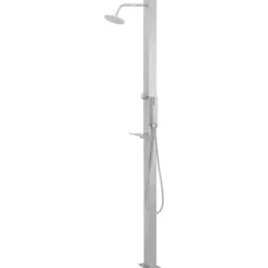 vidaXL Utedusch rostfritt stål rak