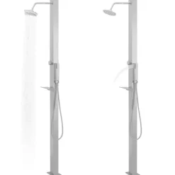 vidaXL Utedusch rostfritt stål rak