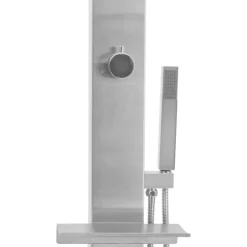 vidaXL Utedusch rostfritt stål rak