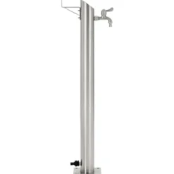 vidaXL Vattenpost för trädgården 95 cm rostfritt stål rund - Bevattning