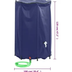 vidaXL Vattentank med kran vikbar 1000 L PVC - Bevattning