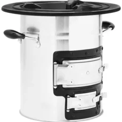 vidaXL Vedeldad campingspis silver 51,5x35x30,5 cm rostfritt stål - Öppna spisar