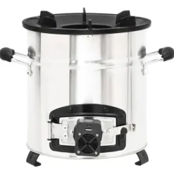 vidaXL Vedeldad spis med USB-fläkt 35,5x26x28 cm rostfritt stål - Öppna spisar