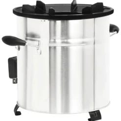 vidaXL Vedeldad spis med USB-fläkt 35,5x26x28 cm rostfritt stål - Öppna spisar