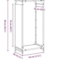 vidaXL Vedställ antracit 44x28x90 cm kallvalsat stål