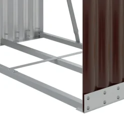 vidaXL Vedställ brun 80x45x120 cm galvaniserat stål - Vedställ & vedkorgar