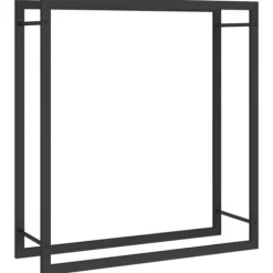 vidaXL Vedställ matt svart 80x28x86 cm stål - Vedställ & vedkorgar