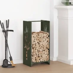 vidaXL Vedställ olivgrön 40x30x80 cm kallvalsat stål