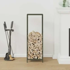 vidaXL Vedställ olivgrön 34x25x100 cm kallvalsat stål