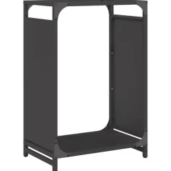 vidaXL Vedställ svart 44x28x65 cm kallvalsat stål