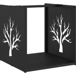 vidaXL Vedställ svart 40x40x40 cm kallvalsat stål