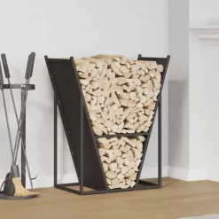 vidaXL Vedställ svart 69,5x35x81 cm kallvalsat stål