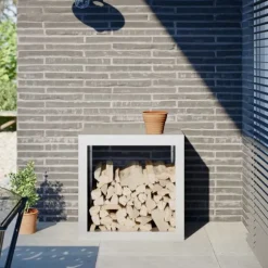 vidaXL Vedställ vit 60x40x60 cm stål