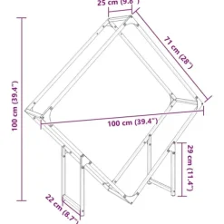 vidaXL Vedställ vit 100x25x100 cm kallvalsat stål