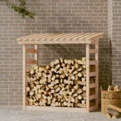 vidaXL Vedställ 108x64,5x110 cm massiv furu - Tillbehör till vedställ & vedkorgar