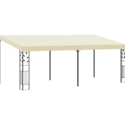 vidaXL Väggmonterad paviljong 6x3x2,5 m gräddvit - Partytält & paviljoner