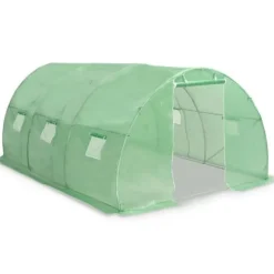 vidaXL Vist 450x300x200 cm Grön Galvaniserat Stål Växthus Trädgård Skydd Grönsaker 45535