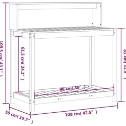 vidaXL Växtbord med hyllor 108x50x109,5 cm massivt douglasträ - Växtställ
