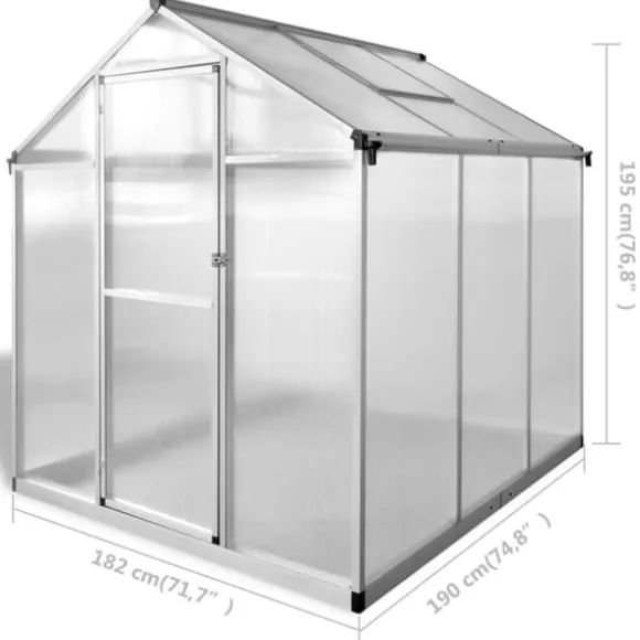 vidaXL Växthus 3,46 m² förstärkt aluminium - Växthus