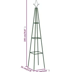 vidaXL Växtstöd 2 st mörkgrön 35x35x195 cm järn - Bersåer, spaljéer & pergolor
