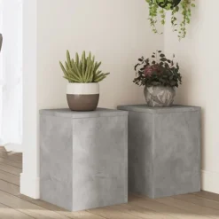 vidaXL Växtställ 2 st betonggrå 25x25x35 cm konstruerat trä