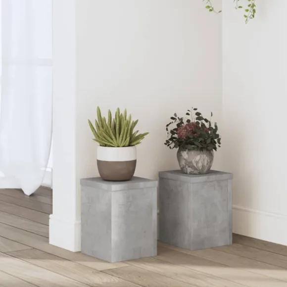 vidaXL Växtställ 2 st betonggrå 15x15x20 cm konstruerat trä