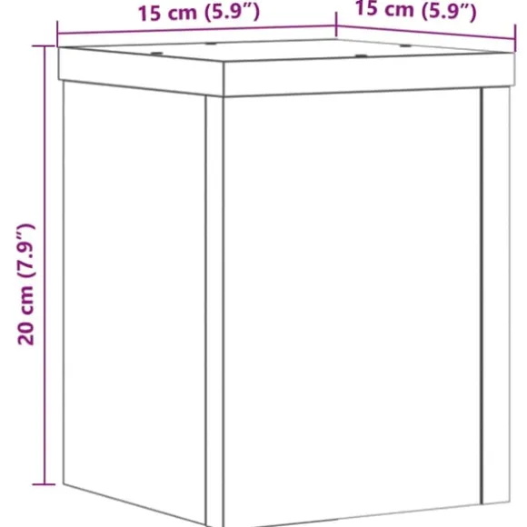 vidaXL Växtställ 2 st betonggrå 15x15x20 cm konstruerat trä