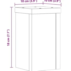 vidaXL Växtställ 2 st betonggrå 10x10x18 cm konstruerat trä