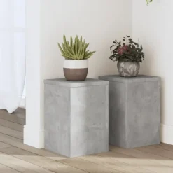 vidaXL Växtställ 2 st betonggrå 20x20x30 cm konstruerat trä
