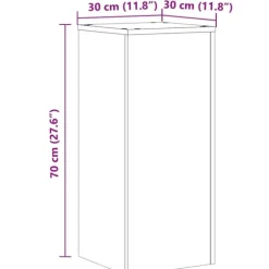 vidaXL Växtställ 2 st brun ek 30x30x70 cm konstruerat trä