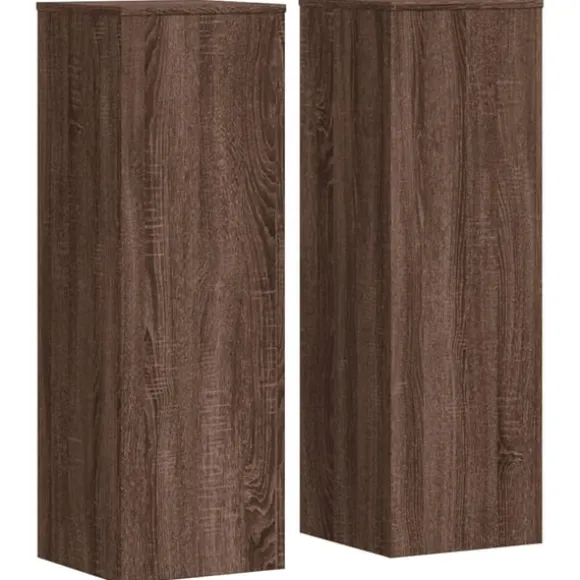 vidaXL Växtställ 2 st brun ek 33x33x100 cm konstruerat trä