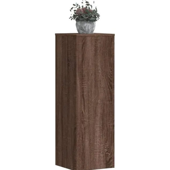 vidaXL Växtställ 2 st brun ek 33x33x100 cm konstruerat trä